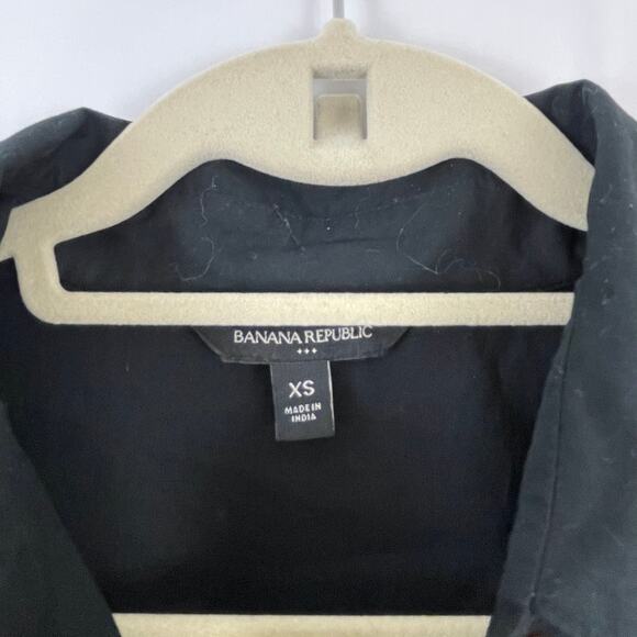 🍒 Cotton Oversized Boxy Midi Shirt Dress Black Button Front Classic Poplin XS - Picture 9 of 10